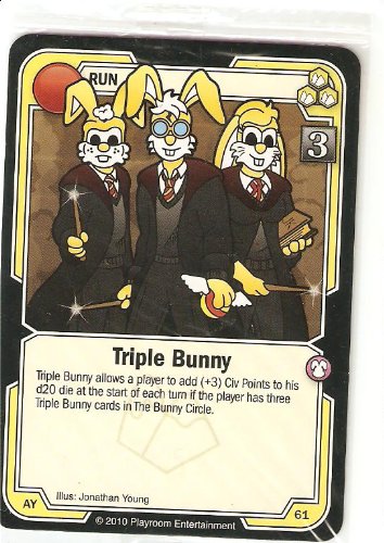 Killer Bunnies Promo Card: Odyssey Promo Cards: Triple Bunny YELLOW #AY61