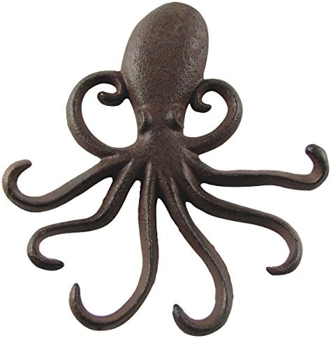 Wall Mount Swimming Octopus Tentacles Key Hook 6 Tentacle Hooks Beach Home Decor