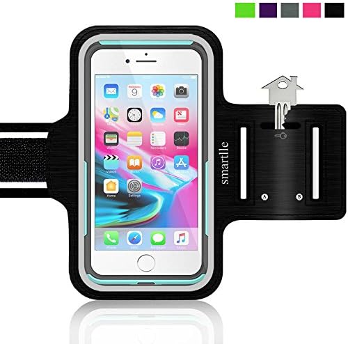 iPhone 8 Plus Sport Armband Running Case iPhone 7 Plus 6s Plus 6 Plus Samsung Galaxy S8 Plus, LG with case (Otterbox/Lifeproof/others), Water Resistant Fitness Gym Workout Case Key/Card Holder [BLACK]