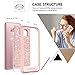 Case Compatible with Galaxy S8 Plus, BENTOBEN Glitter Bling Shockproof Drop Protection [Detachable Hard PC Back] Hybrid PU Leather Soft TPU Edge 2 in 1 Phone Case for Samsung Galaxy S8 Plus Rose Gold