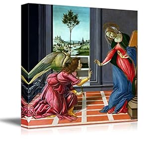 Annunciation by Sandro Botticelli - Canvas Print Wall Art Famous Painting Reproduction - 12" x 12"