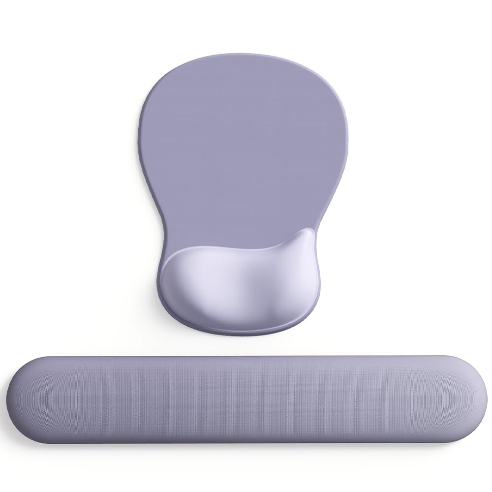 Photo 1 of ErgoComfort Gel Wrist Rest Mouse Pad-Ergonomic Office Mousepad with Wrist Support-Non-Slip, Design Desk Accessories Mat for Home&Game Decor (09LavenderHaze Set)