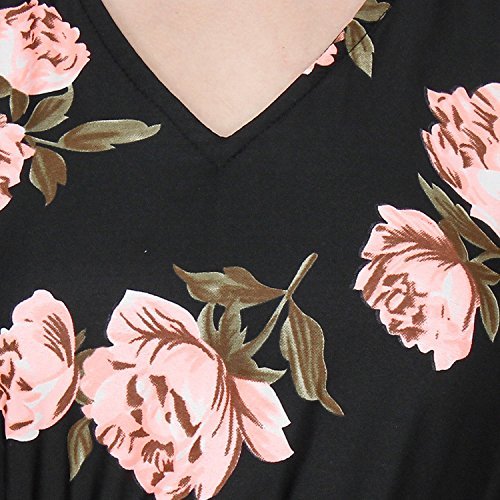 my swag women's floral printed short sleeve v neck maxi dress