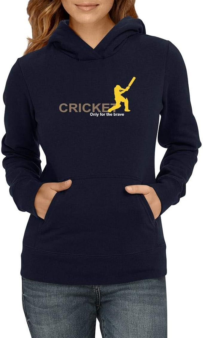 Idakoos Cricket Only for The Brave Women Hoodie Navy Blue Amazon.co