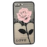 For iPhone 7 Plus Case, HP95(TM) Women Fashion Thin Mesh Rose Heat Dissipation Case Cover For iphone 7 Plus 5.5inch (Pink)