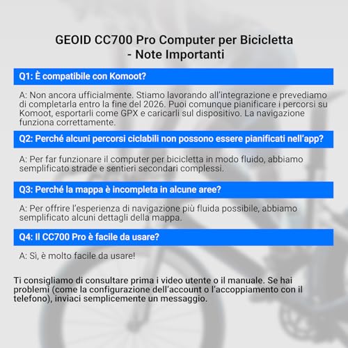 GEOID CC700 Pro GPS Bike Computer Touchscreen 2.8 Inch with Full Maps - Wireless GPS Bike Odometer with Card Navigation, IPX7 Waterproof