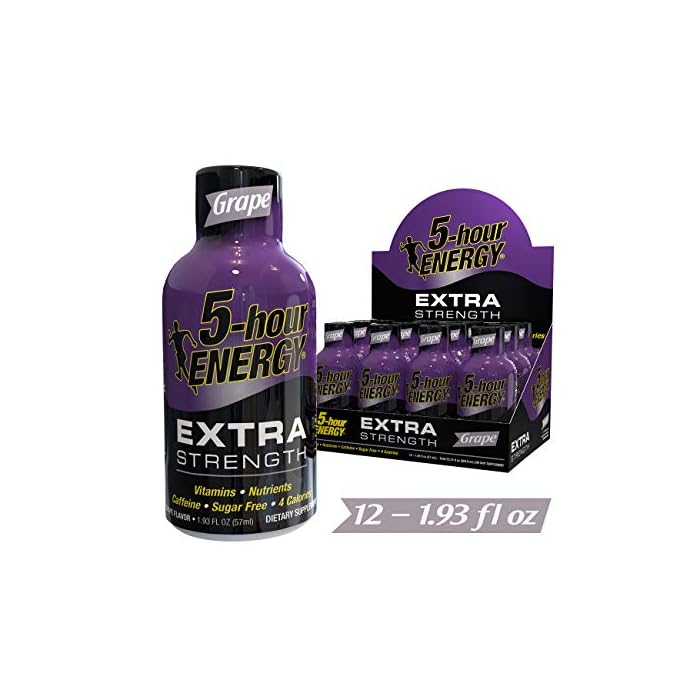 5-hour ENERGY Shot, Extra Strength, Grape, 1.93 Ounce, 12 Count