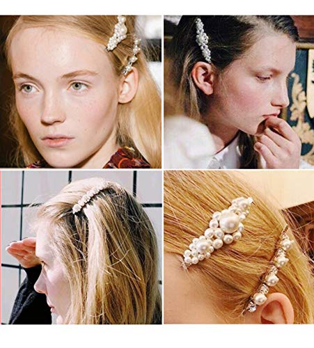 Hair Barrettes Hair Pins Decorative Wedding Bridal Pearl Hairpins Handmade Bridesmaid Hair Clips Hair Accessories for Women Ladies Girls 4pcs