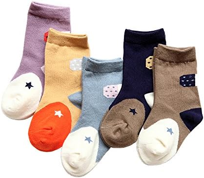Goodwind Baby Children Cotton Color Socks - 5 Assorted Pairs (4-6 years old, Cartoon)