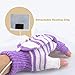 Saftybay Removable Washable USB Rechargeable Heated Gloves,Half Leaky Finger Winter Warm Hand Heating Gloves Warmer for Women Men Girls Students Arthritis (Purple)