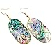 SUNYIK Women's Abalone Shell Oval Dangle Earrings,Gold Plated
