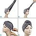 Microfiber Hair Drying Towels, Fast Drying Hair Cap, Long Hair Wrap,Absorbent Twist Turban, White, Light Blue, Pink, Dark Gray (4 pack)