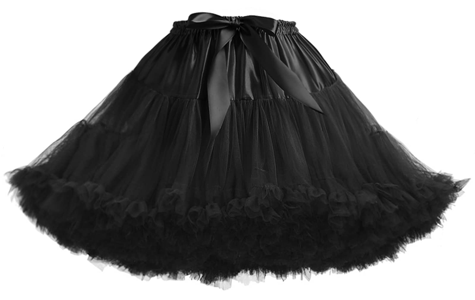 Photo 1 of Women's Petticoats Tulle Skirts Half Slips Umderskirt Tutu Ruffled Ballet Dress Black
