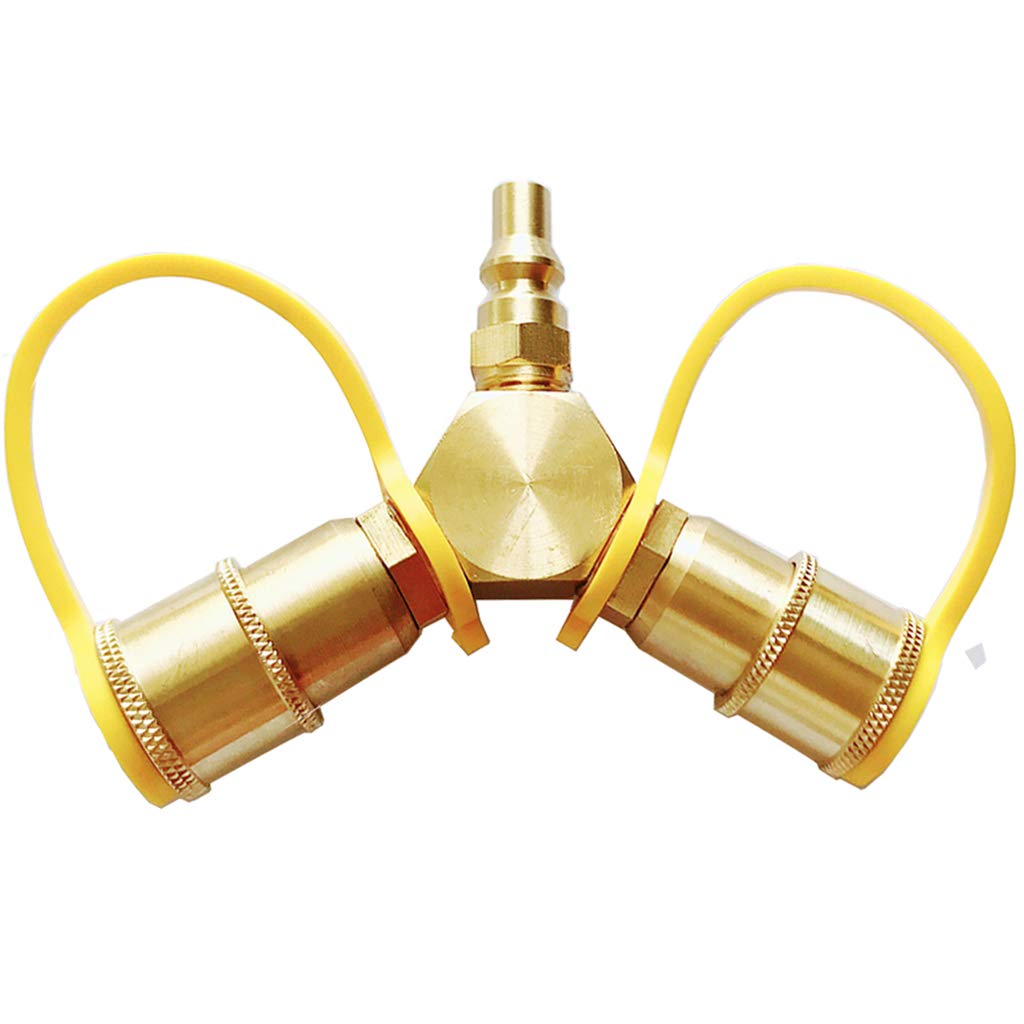 Yiotfandoll Solid Brass 1/4'' Propane Y Splitter Quick