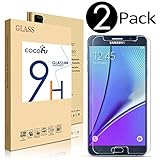 [2 Pack] Galaxy Note 5 Screen Protector, COCOFU Tempered-Glass Screen Protector with [9H Hardness] [Ultra-Clarity] [Anti-Scratch] [No-Bubble Installation] for Galaxy Note 5 - Lifetime Warranty