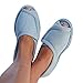 Women's Clinic Comfort Adjustable Terry Slippers - Light Blue - Wide Width (X-Large)