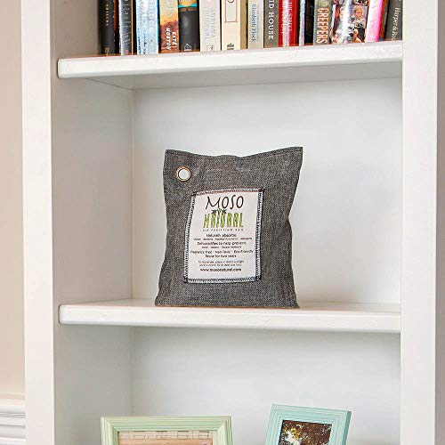 MOSO NATURAL Air Purifying Bag 600g. Odor Eliminator, Odor Absorber for Home and Basement. Charcoal Color