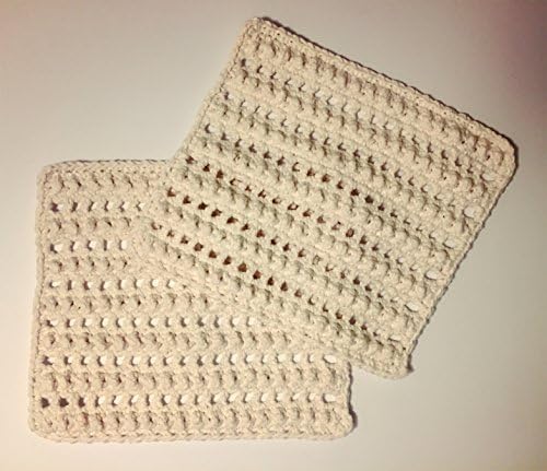 Nubby Mesh placemats. 100% Cotton Crochet. 8"X9" rectangle. Set of 2.