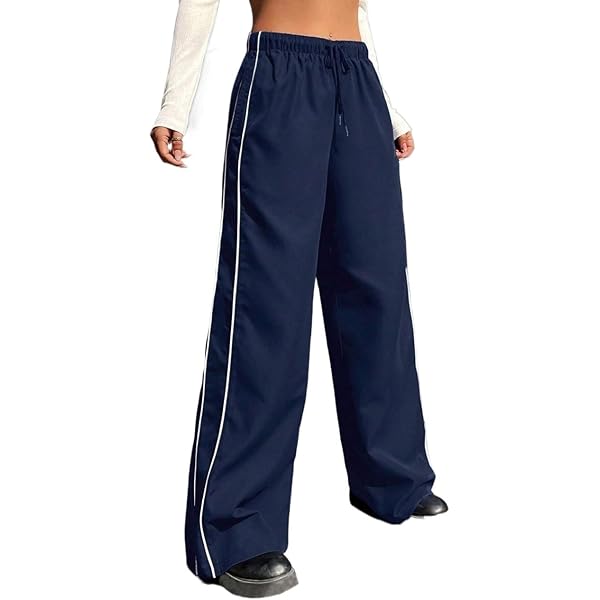 Style Women's Wide-Leg Soft Pants Navy Industrial Blue XL at