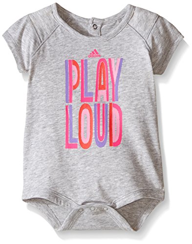Adidas Baby Girls' Bodysuits, Grey Heather, 24 Months