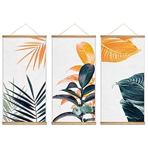 Orange And Green Leaves - 3 Panel Hanging Poster