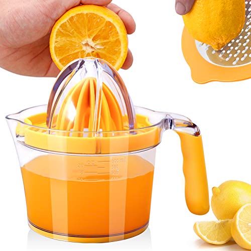 Drizom Citrus Lemon Orange Juicer Manual Hand Squeezer, Fruit Juicer Lime Press with Builtin