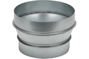 A-KARCK Air Duct Reducer 7" to 6", Round Duct Adapter Galvanized Steel for Inline Ventilation System, Connect Pipe with Duct Fan or Dryer Vent