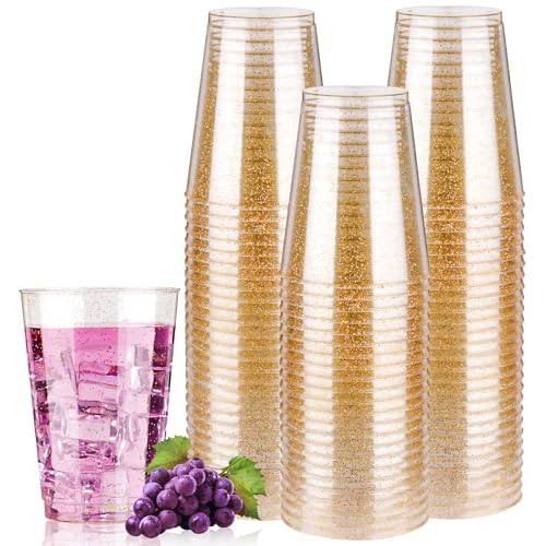 Goodluck Gold Glitter Plastic Cups