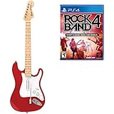 Mad Catz Rock Band 4 Wireless Fender Stratocaster Guitar Controller and Software Bundle for PlayStation 4 - Red