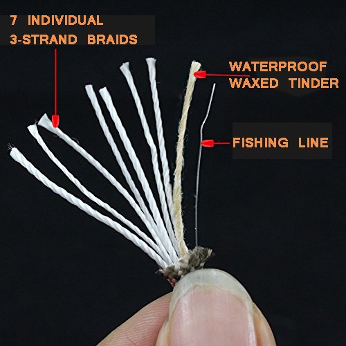 image for PSKOOK Paracord Survival Boot Laces Fire Starter Shoelace Ferro Rod Fl