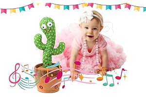 GENERIC Pbooo Dancing Cactus Toy, Dancing Talking Cactus, A Toy That Moves to the Sound of a Child, Interactive Babies Toy for Girls and Boys, Talking Repeating Toy (Rechargeable)