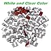 Upgrade - Adhesive Reusable White Clear Cable Clips 100 Pack - Self Locking Wire Clips Cable Management Wire Holder Drop Cable Clamp Wire Cord - Multi-Purpose in Car, Home, Office and String Lights