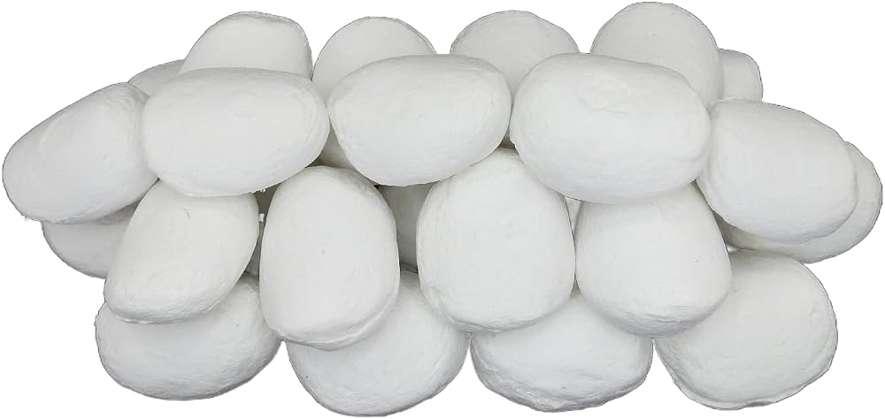 Stove Wizard 10 White Ceramic Pebbles Replacement Coal for Gas Bio Ethanol