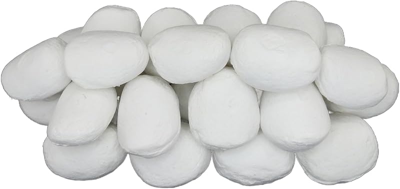 Stove Wizard 10 White Ceramic Pebbles Replacement Coal for Gas Bio Ethanol