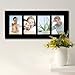 Adeco 4 Openings Decorative Black Wood Wall Hanging Collage Picture Photo Frame with White Mat - Made to Display Four 3.5x5 Photos