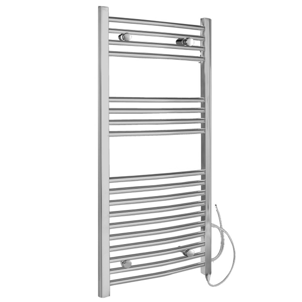 Kudox Chrome Curved Thermostatic Electric Towel Rail 1000mm x 500mm