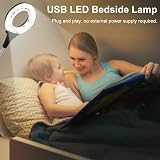 Eboxer Mini USB LED Light 18 LED Clamp Flexible Gooseneck Reading Lamp Black view 3