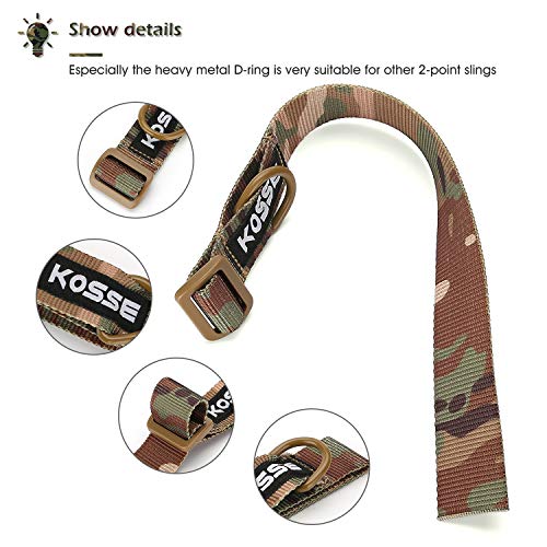Kosse 2 Pack Tactical Gun Sling, Universal Adjustable Rifle Sling D