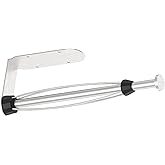Paper Towel Holder Under Cabinet Brushed Nickel Wall Mount Paper Towel Holder with Damping Single Hand Operable, Under Counter Paper Towel Racks with Self-Adhesive and Screw for Kitchen Bathroom