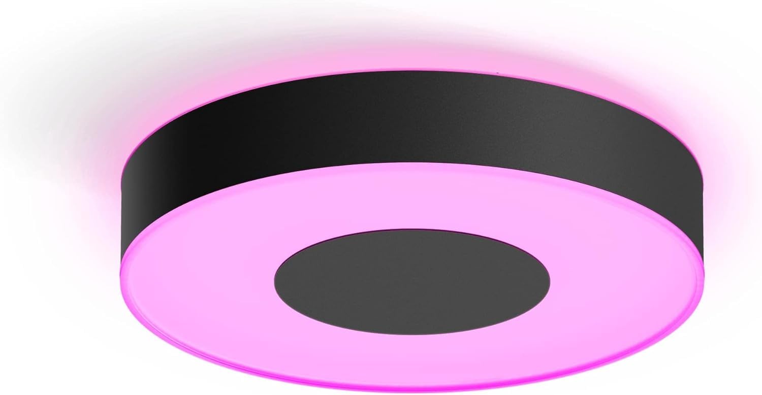 Philips Hue White & Col. Amb. Xamento Deckenleuchte, schwarz, 16 Mio. Farben, dimmbar, steuerbar via App, kompatibel mit Amazon Alexa (Echo, Echo Dot) 2