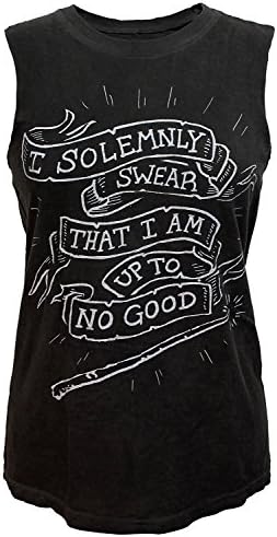 Rex Distributor Harry Potter Solemnly Swear Distressed Juniors Black Sleeveless Tank Licensed