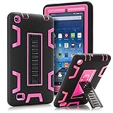 TIANLI Fire 7 2015 Case, ArmorBox [Three Layer] Convertible [Heavy Duty] Rugged Hybrid Protective With KickStand Case For Amazon Fire 7