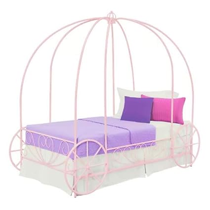 Amazon Com Canopy Bed Twin Princess Carriage Bed Platform
