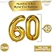 Gold 60 Balloon Numbers with Gold Confetti Balloons - Large, 40 Inch | Gold Confetti Balloon for 60th Birthday Decorations | 60 Number Balloons for 60 Birthday Decorations, 60 Anniversary Decorations