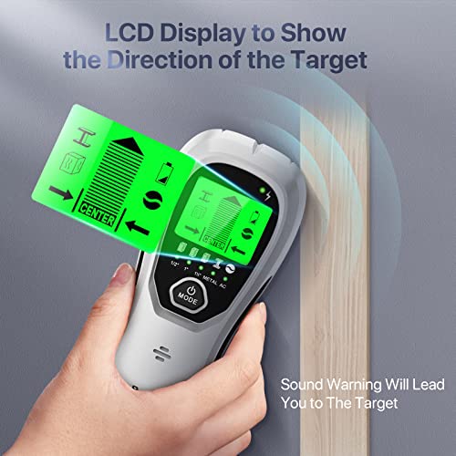 Stud Finder Sensor Wall Scanner, M MARSIAN 5 in 1 Electronic Stud Locator with LCD Display, Sound Warning and Auto Calibration, Beam Finder, Center Finding for Wood Metal Studs, LIVE AC Wire Detection