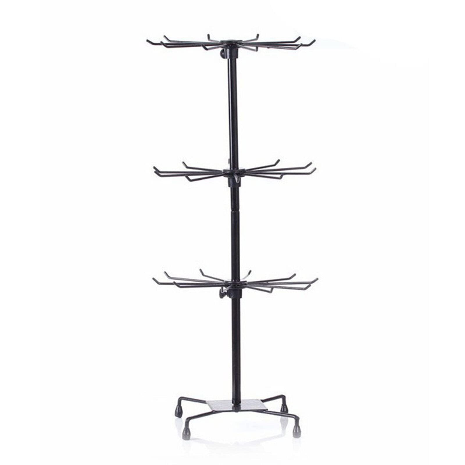 BestAlice 3 Tier Rotating Jewelry Display Holder, Necklace Rack, Fashion Counter Tree Stand, Adjustable Metal Holder