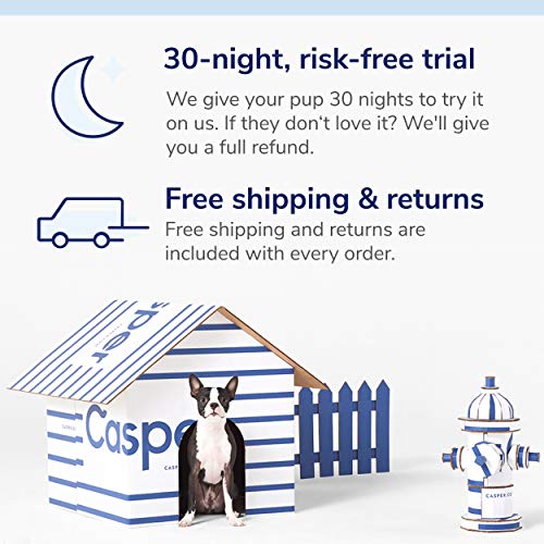 Casper Dog Bed, Plush Memory Foam, Small, Gray Dog Beds Store