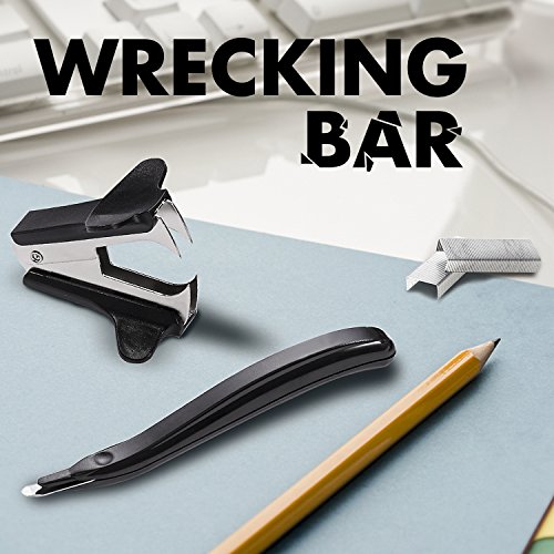 YOUNG4US 6 PACK Staple Remover, Classic Jaws Style & Magnetic Push Style Staple Removal Tool Staple Puller Professional Staple Removers for Office, School and Home, Black