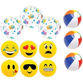 Amazoncom Emoji Universe 12 Emoji Inflatable Beach Balls