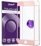 iPhone 7 Plus Screen Protector, Fosmon TOUCH [HD Clear 3D | Full Coverage | Tempered Glass] Color Layer 9H Hardness Oleophobic Coating Glass Shield for Apple iPhone 7 Plus (Rose Gold)